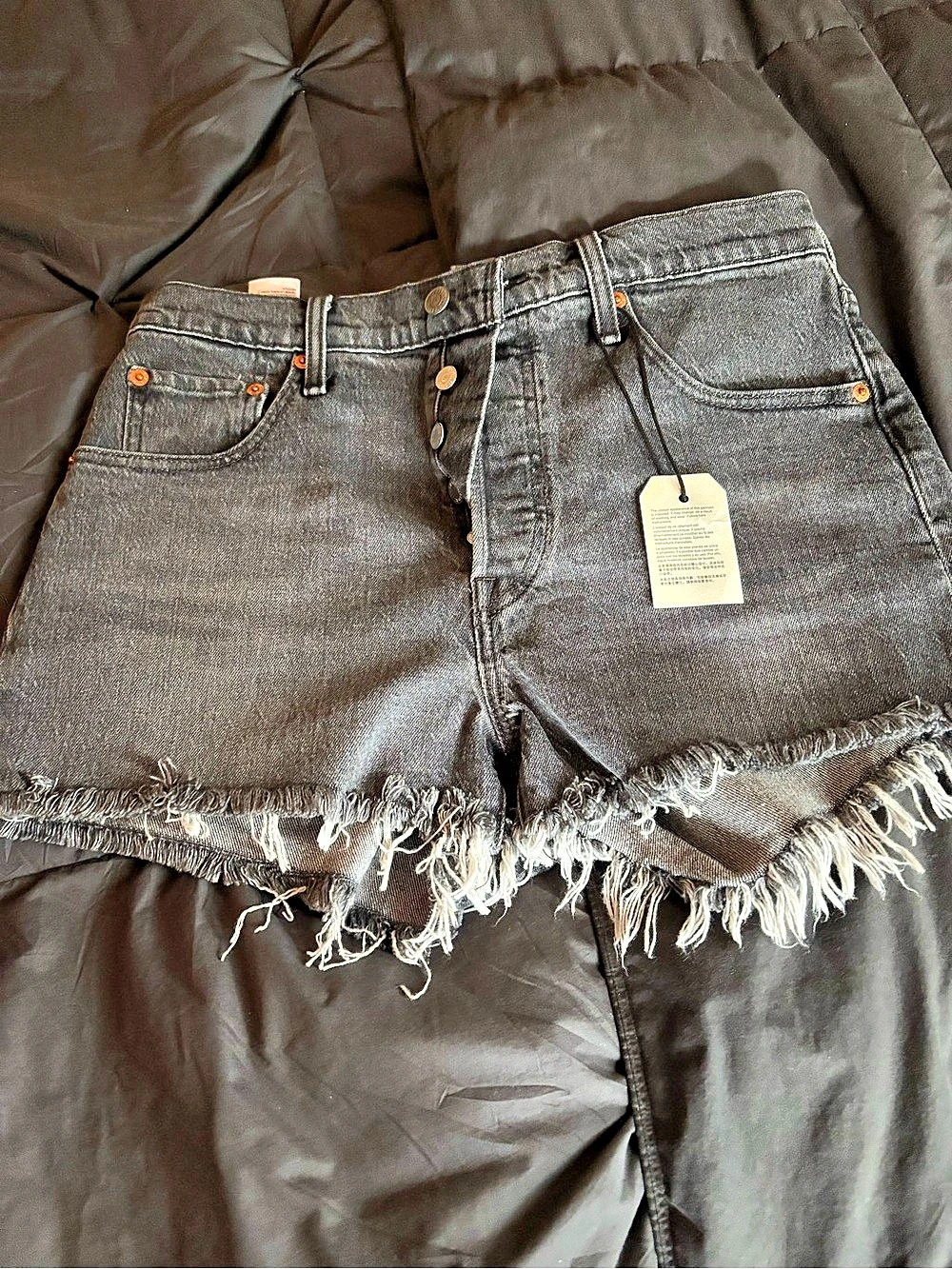 Levi's 501 Original Cut-Off Shorts Black Waist 29 NWT
